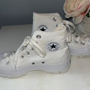 Converse white Platform High-tops.